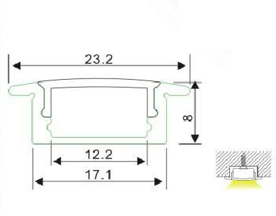 LED Linear Aluminum Profile Cabinet Strip Light with PMMA Diffuser 001 ...