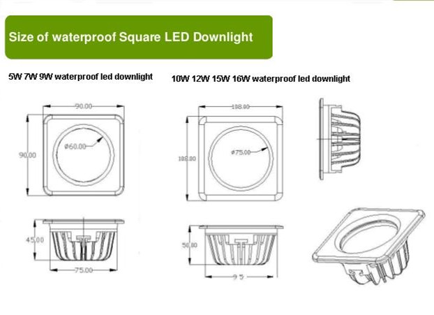 Waterproof IP65  led downlight